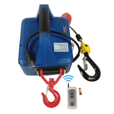 Treuil Électrique Domestique Portable 3-en-1 à Fil et Télécommandé 450KGX7.6M 110V