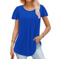 thumbnail image 2 of fheaev Hauts d'Été pour Femmes 2025 Vacances Mode pour Femmes T-shirt Imprimé Blouse à Manches 3/4 Col Rond Décontracté, 2 of 6