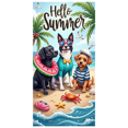 thumbnail image 1 of Bright Colors Hello Summer Dog Banner Tropical Design Beach Theme for Summer Party Outdoor Decoration Beach Events, 1 of 4