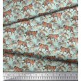 thumbnail image 3 of Soimoi Velvet Fabric Leaves & Tiger Jungle Printed Fabric 1 Yard 58 Inch Wide, 3 of 3