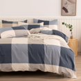 thumbnail image 2 of Plaid Duvet Cover King, 3 Pieces Reversible Cotton Plaid Bedding Set, Vintage Style Checkered Pattern King Duvet Cover Set Plaid, with Zipper Closure, Luxury Soft Breathable Comfy (Plaid, King), 2 of 5
