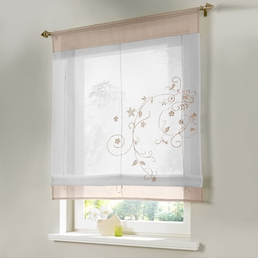Fridja Plus Récents Stores Romains Broderie Tulle Court Store Pastoral Chambre Fenêtre Rideau