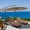Tan, variant on Gymax 10 ft Patio Cantilever Offset Umbrella Yard Garden Outdoor w/ 8 Ribs Burgundy