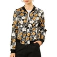 thumbnail image 2 of INSPIRE CHIC Women's Bomber Jacket Slim Fit Lightweight Zip Up Jacket Black S, 2 of 8