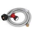thumbnail image 1 of Stanbroil 0-30PSI High Pressure Adjustable Propane Regulator Type 1 Connection with 3/8 Female Flare Swivel Fitting and 48-Inch Stainless Steel Braided Hose Assembly Kit, 1 of 5