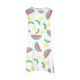 thumbnail image 4 of PMVFHDE Robe d'Été Fleurie pour Filles / Col Rond Sans Manches Robe Décontractée / Tenue Légère de Plage et de Vacances pour Tout-Petits à Préados Rouge,7-8, 4 of 5