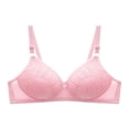 thumbnail image 1 of Virmaxy Womens Wireless Bra Oversized Gathered Comfortable Breathable Underwear (Plus Extended Buckle) Everyday Bra Embroidered Glossy Comfortable Breathable Bra Underwear No Rims Pink-2 36, 1 of 2