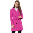 thumbnail image 3 of INSPIRE CHIC Manteau Mi-Long à Double Boutonnage pour Femme à Col à Revers Cranté, 3 of 7