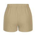 thumbnail image 4 of Mrat Cotton Linen Shorts for Woman Drawstring Elastic Waist Shorts Comfy Shorts 5 Inch Inseam Beach Short with Pockets S-36 Khaki m, 4 of 7