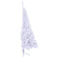 thumbnail image 3 of vidaXL Artificial Half Christmas Tree with Stand White 150 cm PVC, 3 of 5