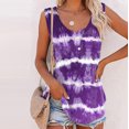 thumbnail image 1 of Pntutb Tank Tops for Women Clearance Women's Summer Fashion Round Neck Double Button Print Tank Tops Blouse Rolback, 1 of 6