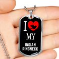 thumbnail image 2 of Indian Ringneck Necklace Stainless Steel or 18k Gold Dog Tag 24" Chain, 2 of 8