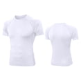 thumbnail image 4 of Kaemgyyd Chandail de Compression Homme Respirant à Manches Courtes Ajusté Athlétique Sport sous-Vêtement Séchage Rapide Extensible Course Entraînement Hauts, 4 of 4