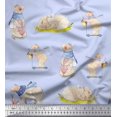 thumbnail image 1 of Soimoi Cotton Voile Fabric Cycle,Rabbit & Bear Kids Print Sewing Fabric Yard 42 Inch Wide, 1 of 2