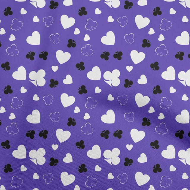 oneOone Polyester Spandex Purplish Blue Fabric Poker Card Craft Projects Decor Fabric Printed By The Yard 56 Inch Wide