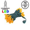 thumbnail image 2 of Novelty Lights 70 Light C6 LED Christmas Mini Light Set, Commercial Grade Outdoor String Lights, Amber (Orange), Green Wire, 24 Feet, 2 of 8