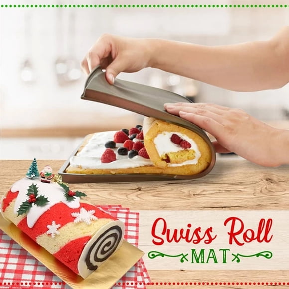 Dvkptbk Baking Silicone Pad Cake Roller Baking Mat Flexible Soft Cake Stencils Roll Pan Bakeware Home & Garden