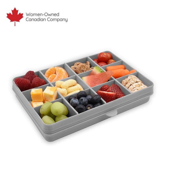 Melii 12 Compartments Snackle Box container – Grey - 1 unit