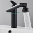 thumbnail image 2 of Robinet de Salle de Bain à une Poignée, Mitigeur de Lavabo à un Seul Trou, Robinet en Laiton, Eau Chaude et Froide avec Robinet Rotatif, Robinet de Salle de Bain Court, Robuste, 2 of 8