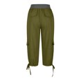 thumbnail image 4 of Timegard Womens Cargo Capri Pants Elastic Waisted Drawstring Cinch Bottom Hiking Crop Pants with Pockets, 4 of 6