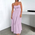 thumbnail image 2 of Birdeem Robe Sans Manches pour Femmes, Mode Aguichant, Couleur Unie, Ajourée, à Fermeture Éclair, Camisole, 2 of 12