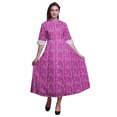 thumbnail image 1 of Bimba Robe-Chemise Mi-Mollet pour Femmes à Manches Roulées à Imprimé Floral Boutonnée - Grand, 1 of 5