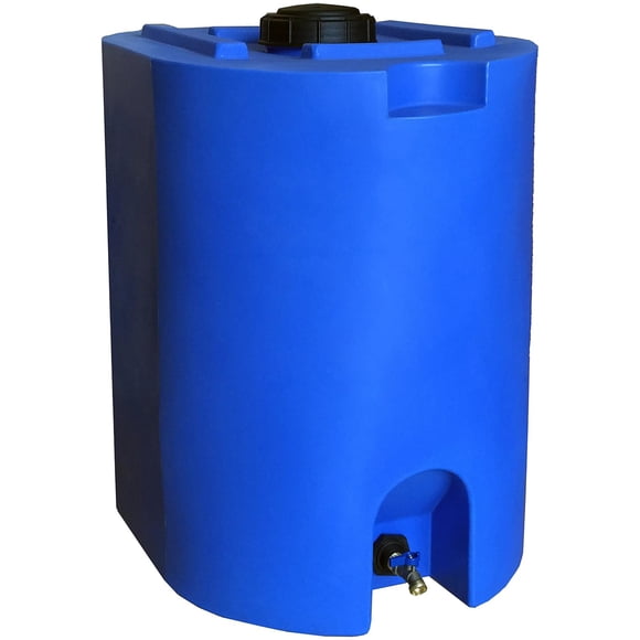 WaterPrepared Drinking Water Storage Tank with Spigots, 55 Gallon, Blue