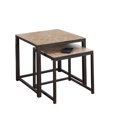 thumbnail image 4 of Monarch Specialties Nesting Table, Set Of 2, Side, End, Metal, Accent, Living Room, Bedroom, Brown Tile, Brown Metal, Transitional, 4 of 4
