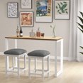 thumbnail image 3 of Costway Tabouret Selle à 3 Hauteurs, Ensemble de 2, Tabouret Carré pour Îlot de Cuisine avec Repose-Pieds, 3 of 8