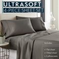 thumbnail image 4 of HC COLLECTION Queen Sheet Set - Deep Pocket Bed Sheets - Extra Soft & Breathable - 4 PC Set Easy Care Machine Washable - Cooling Gray Sheets, 4 of 4