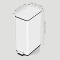 thumbnail image 3 of HOMCOM 5.3gal Garbage Bin, Kitchen Trash Can with Soft-close Lid, White, 3 of 10