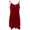 thumbnail image 5 of Leutsin Ladies V-neck Mid-Waist Loose Button Solid Color Sleeveless Suspender Dress, 5 of 5
