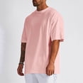 thumbnail image 2 of Men T Shirts Male Summer Pure Oversized Shirt Solid Color Large Size Short Sleeve Round Shoulder Top, 2 of 5