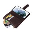 thumbnail image 4 of Case for Samsung Galaxy S21 5G Cover Zipper Pocket Wallet Case Magnetic Protective - Braun, 4 of 5