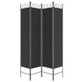 thumbnail image 2 of vidaXL 4-Panel Room Divider Black 160x200 cm Fabric, 2 of 5