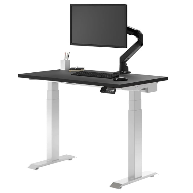 Desky Bureau Assis-Debout Mini Double - Noir / 32 x 20 Pouces / Blanc