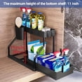 thumbnail image 3 of 1pc Under Sink Organizer, 2-Tier L-Shape Sliding Drawer Type Under Sink Organizers, 3 of 4