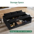 thumbnail image 3 of HONBAY Canapé Sectionnel Modulaire en Velours 6 Pcs avec Grand Espace de Rangement pour Salon, Velours Noir, 3 of 8