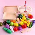 thumbnail image 2 of Cutting Fruit Joy Wooden Magic Tape Vegetable Pretend Play Kitchen Set For Boys And, 2 of 5