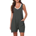 thumbnail image 2 of Gspmoly Shorts Short pour Femmes, Combinaison Short d'Été pour Femmes avec Poches et Bretelles, Pantalon à Bretelles, de Randonnée pour Femmes jusqu'à 70 % de Rabais Gris Foncé L, 2 of 7