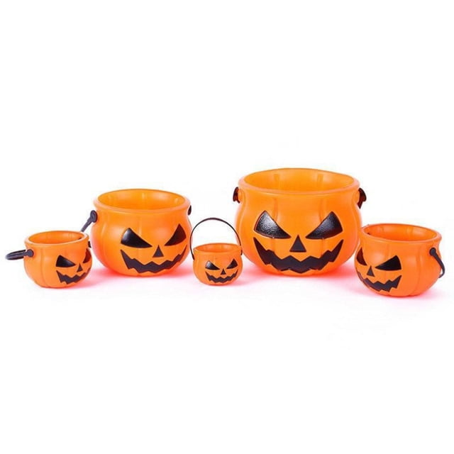 XZNGL Halloween Candy Bucket,Halloween Plastic Pumpkin Jar Halloween Pumpkin Candy Basket Hand Party Holiday Decorations Evil Pumpkin Bucket,Halloween Party Decorations