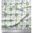 thumbnail image 1 of Soimoi polyester Crepe Fabric Snowflake Artistic Printed Fabric 1 Yard 52 Inch Wide, 1 of 3