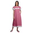 thumbnail image 1 of Moomaya Chemise de Nuit d'Allaitement à Col Rond Imprimée pour Femmes en Coton, 1 of 6