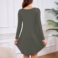 thumbnail image 5 of Robe T-Shirt à Poche, Robe Midi Ample à Manches Longues à Col Rond, Robe Facile pour Tous les Jours pour Femmes, Maternité, Voyage et Tenue de Fin de Semaine Gris Foncé TG, 5 of 5