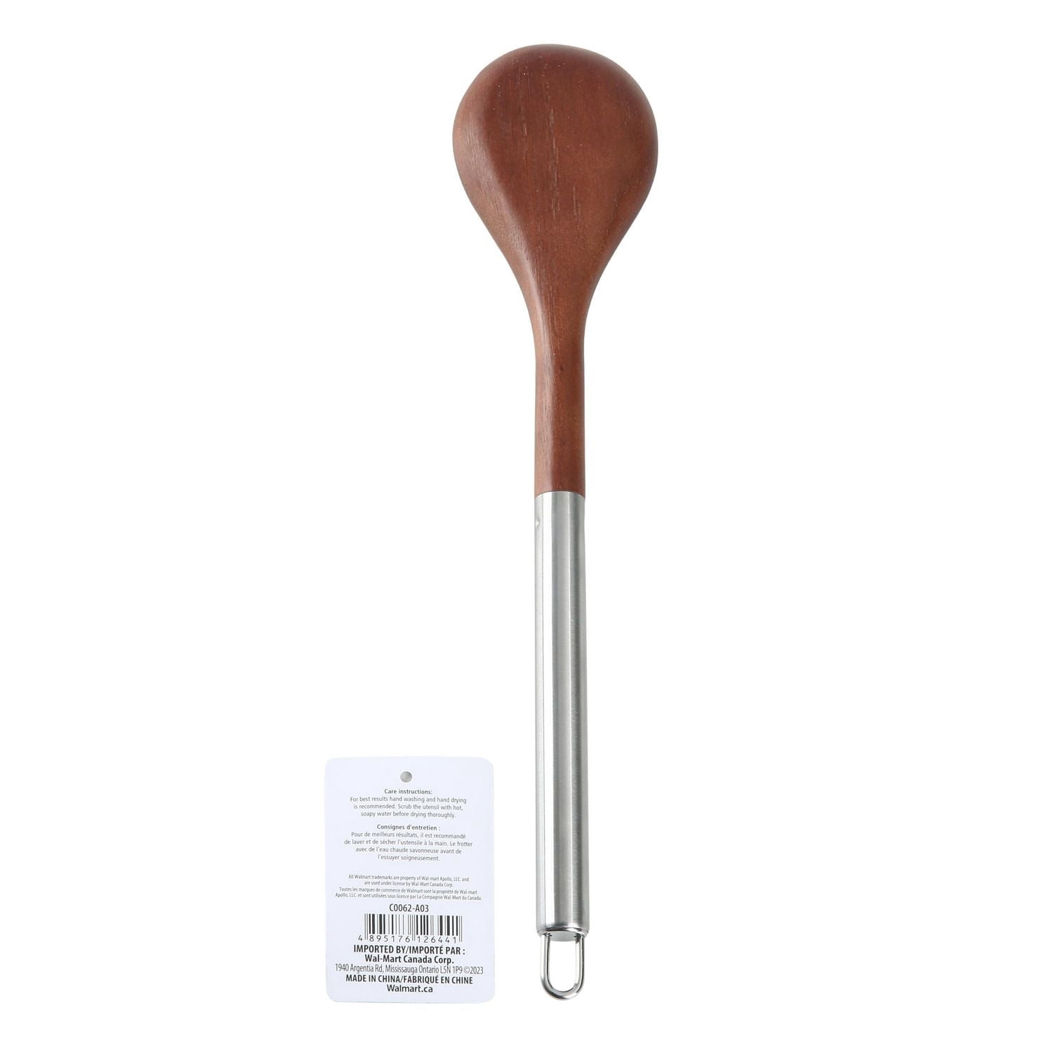 Mainstays Acacia Wood and Stainless Steel Solid Spoon