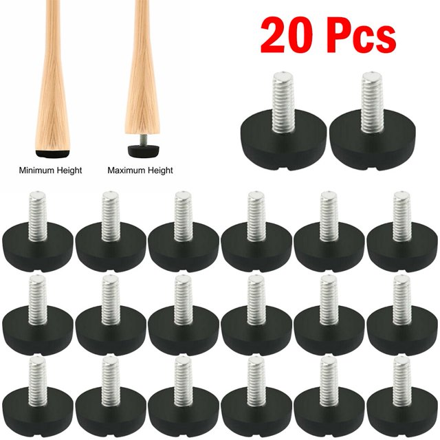 20 Pcs Vis sur Type Meubletable Chaise Planeur Ajusteur de Pied M6