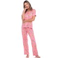 thumbnail image 2 of White Mark Women's Tropical Short Sleeve Button-Down Pajama Set, 2 of 6