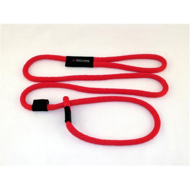 Soft Lines Dog Slip Leash 0.5 In. Diameter By 6 Ft. - Red