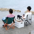 thumbnail image 2 of Outdoor Folding Chair Portable Outdoor Stool Weight-Resistant Beach Chair Camping, 2 of 8