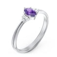 thumbnail image 3 of Birthstone Oval Ring with Shoulder Accents - Amethyst (February), 3 of 5